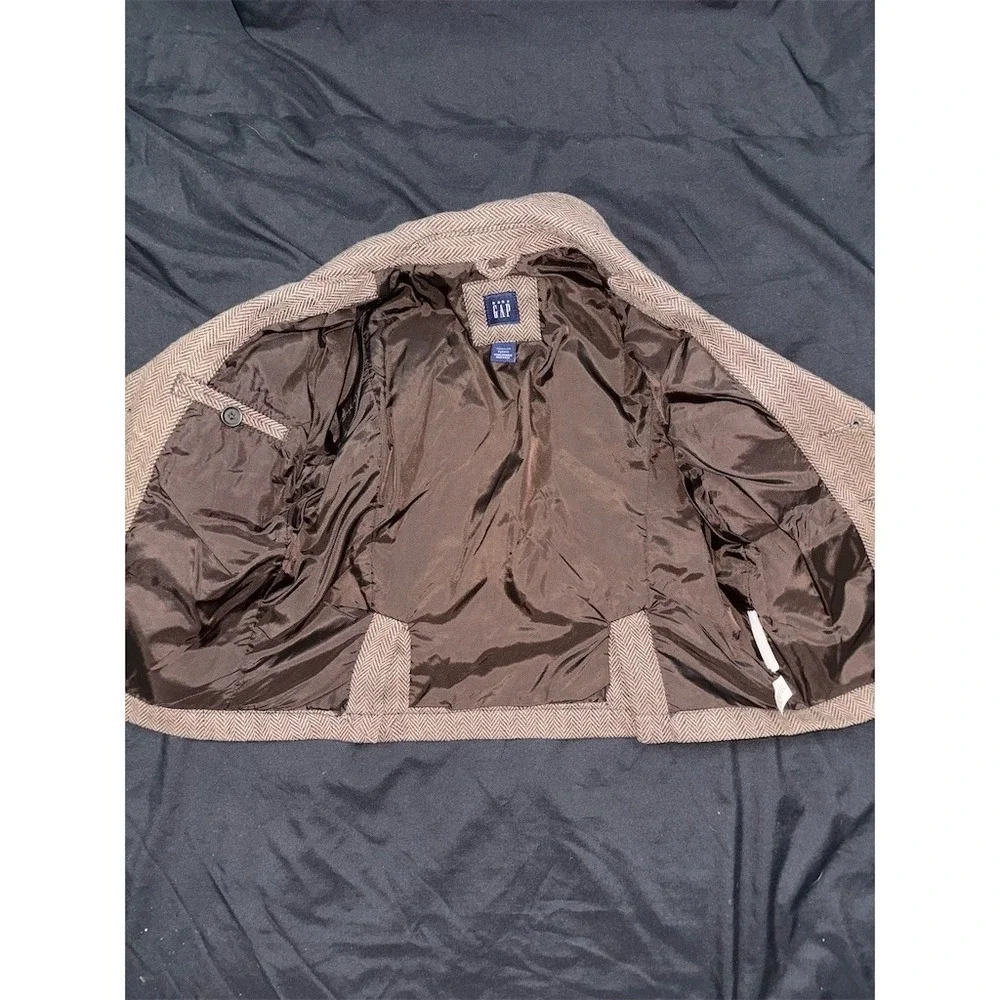 GAP babyGAP Toddler Blazer Jacket Boys 2T Brown Herringbone Lined Formal wool